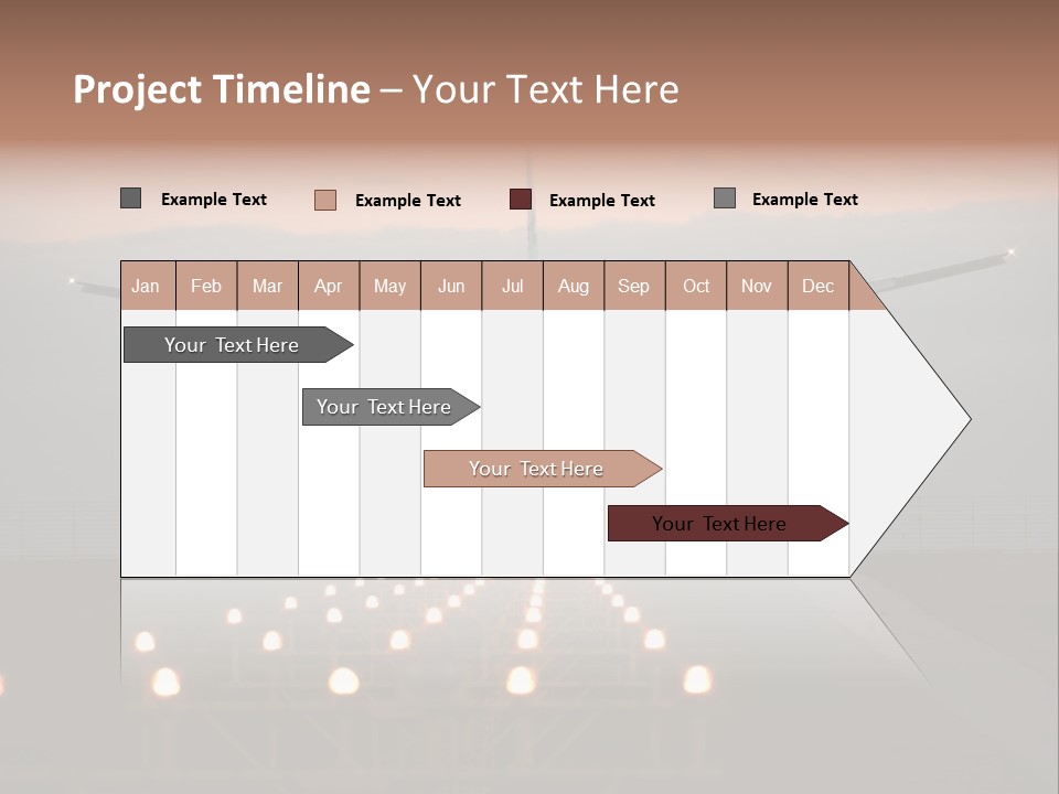 Plane Descending Landing PowerPoint Template