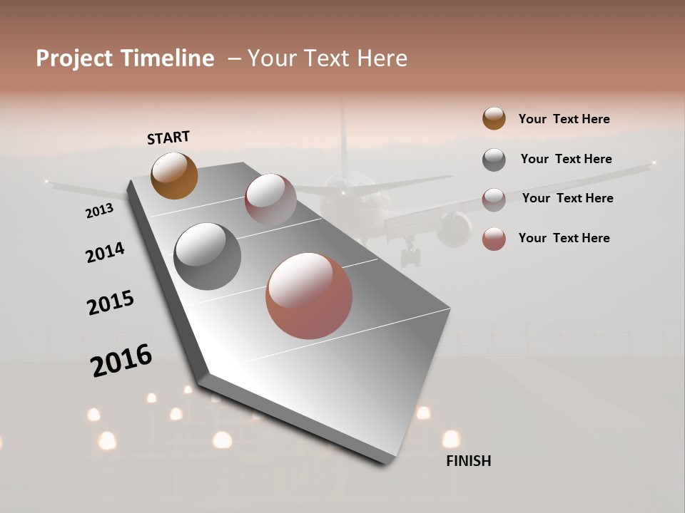 Plane Descending Landing PowerPoint Template