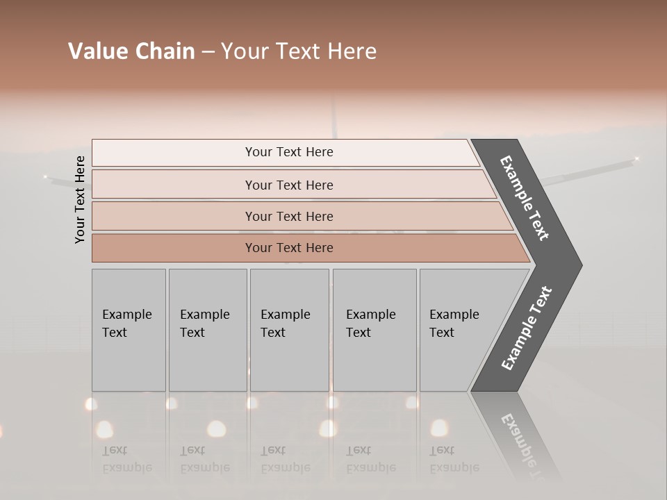 Plane Descending Landing PowerPoint Template