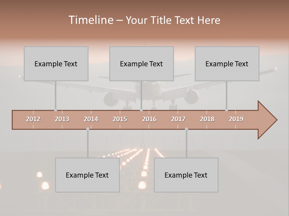 Plane Descending Landing PowerPoint Template