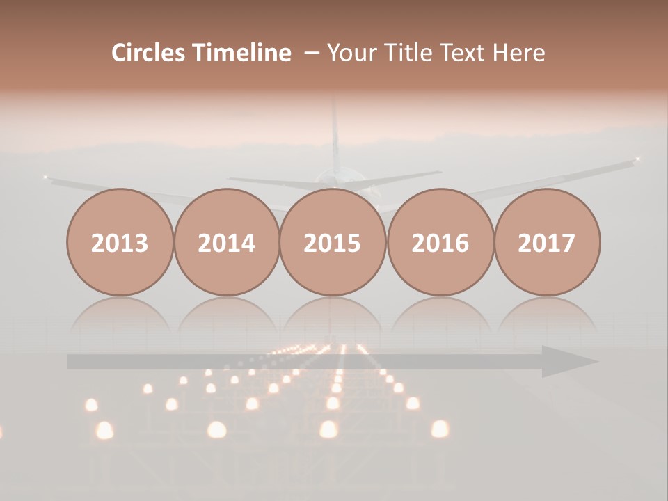 Plane Descending Landing PowerPoint Template