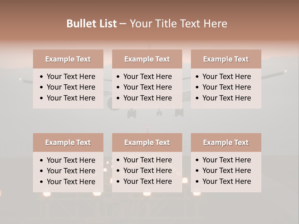 Plane Descending Landing PowerPoint Template