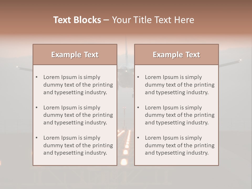 Plane Descending Landing PowerPoint Template