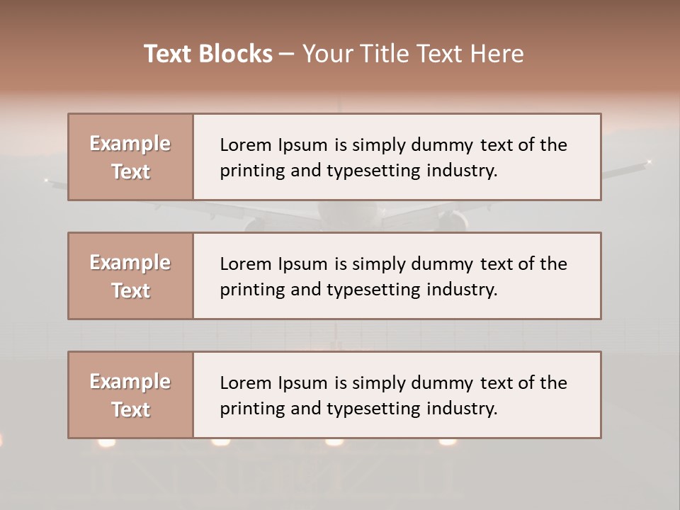 Plane Descending Landing PowerPoint Template