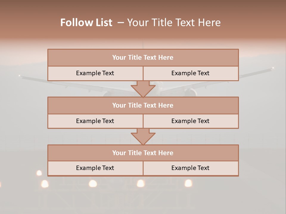 Plane Descending Landing PowerPoint Template