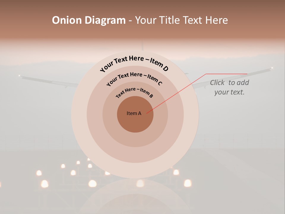 Plane Descending Landing PowerPoint Template