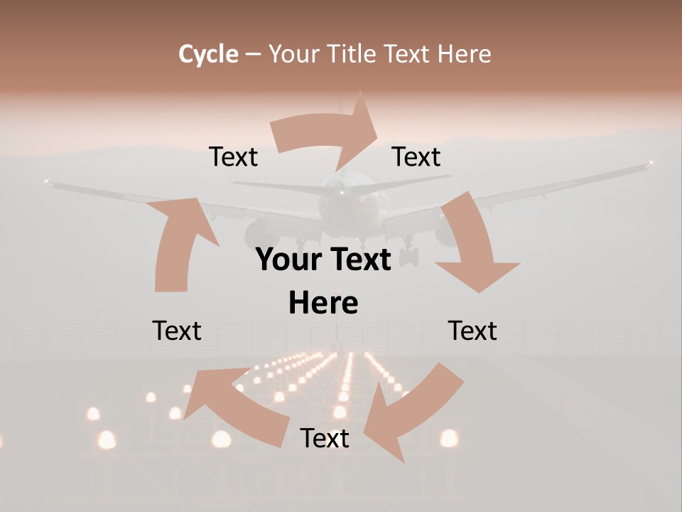 Plane Descending Landing PowerPoint Template
