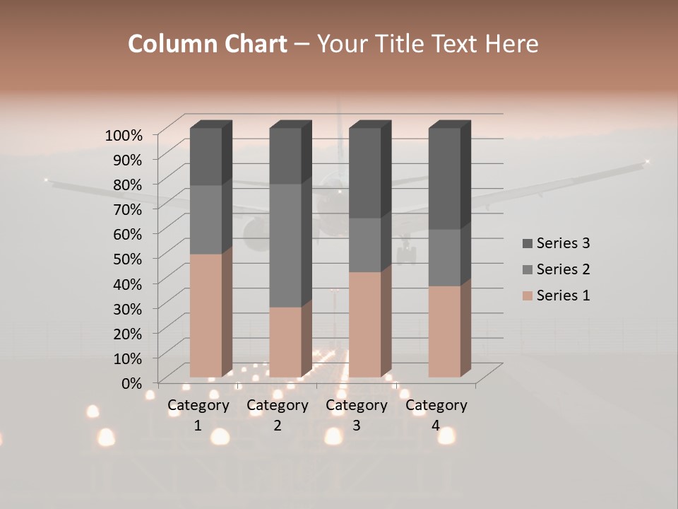 Plane Descending Landing PowerPoint Template