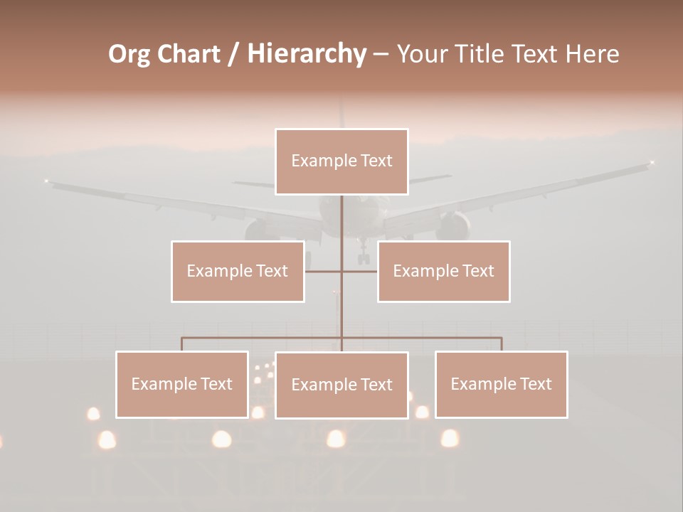 Plane Descending Landing PowerPoint Template