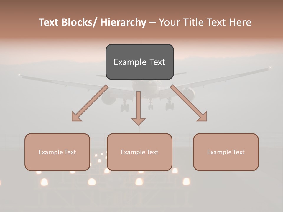 Plane Descending Landing PowerPoint Template
