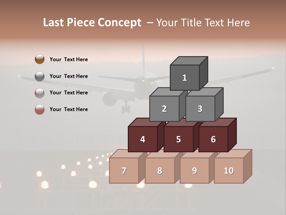 Plane Descending Landing PowerPoint Template