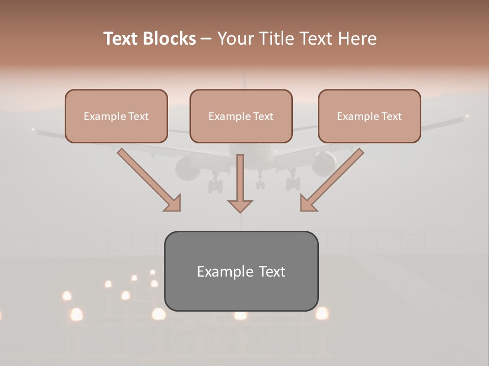 Plane Descending Landing PowerPoint Template