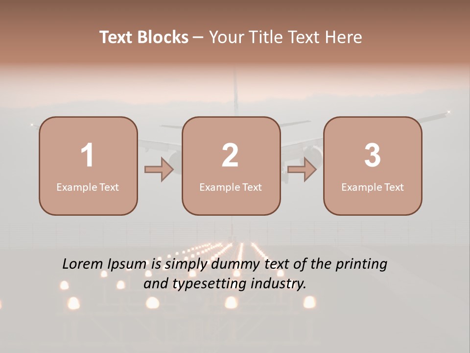 Plane Descending Landing PowerPoint Template