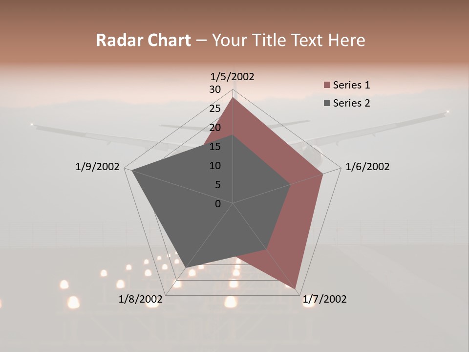 Plane Descending Landing PowerPoint Template