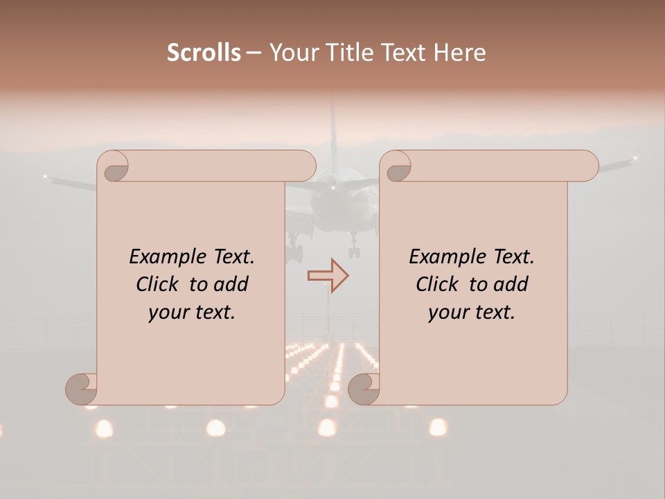 Plane Descending Landing PowerPoint Template