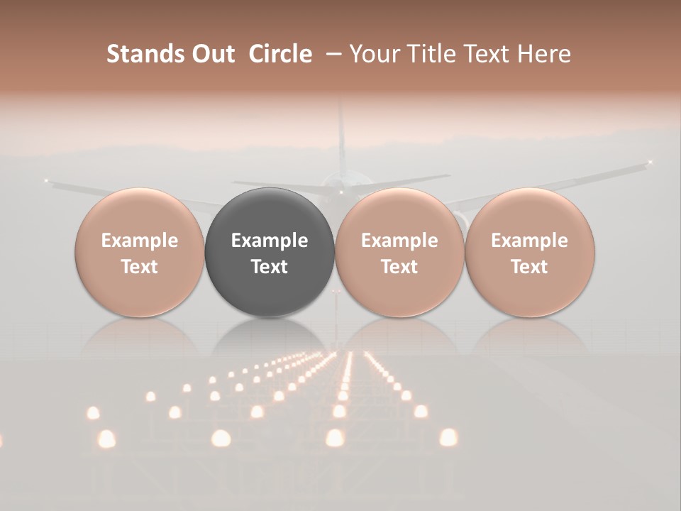 Plane Descending Landing PowerPoint Template