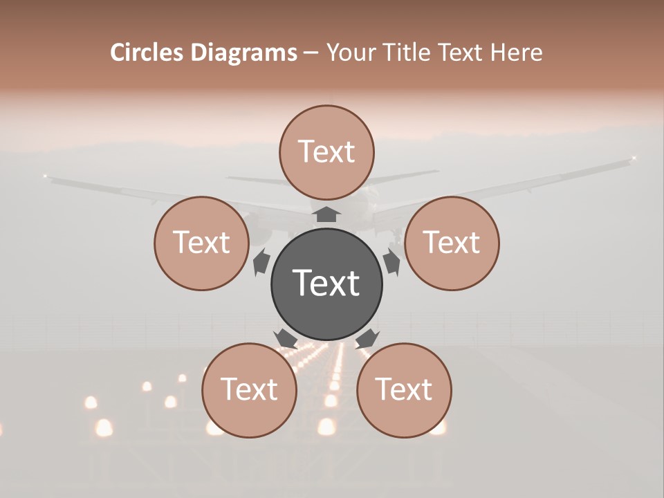 Plane Descending Landing PowerPoint Template