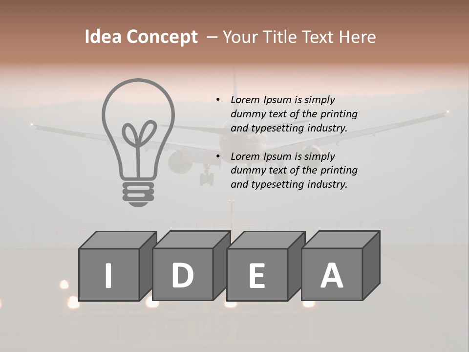 Plane Descending Landing PowerPoint Template