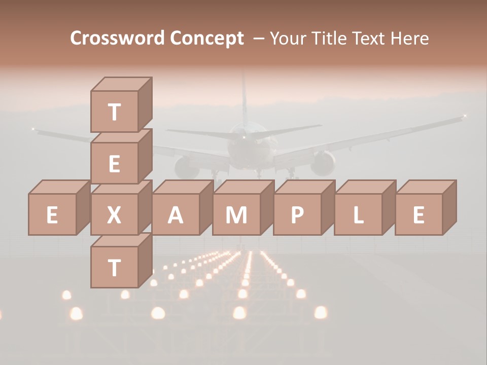 Plane Descending Landing PowerPoint Template