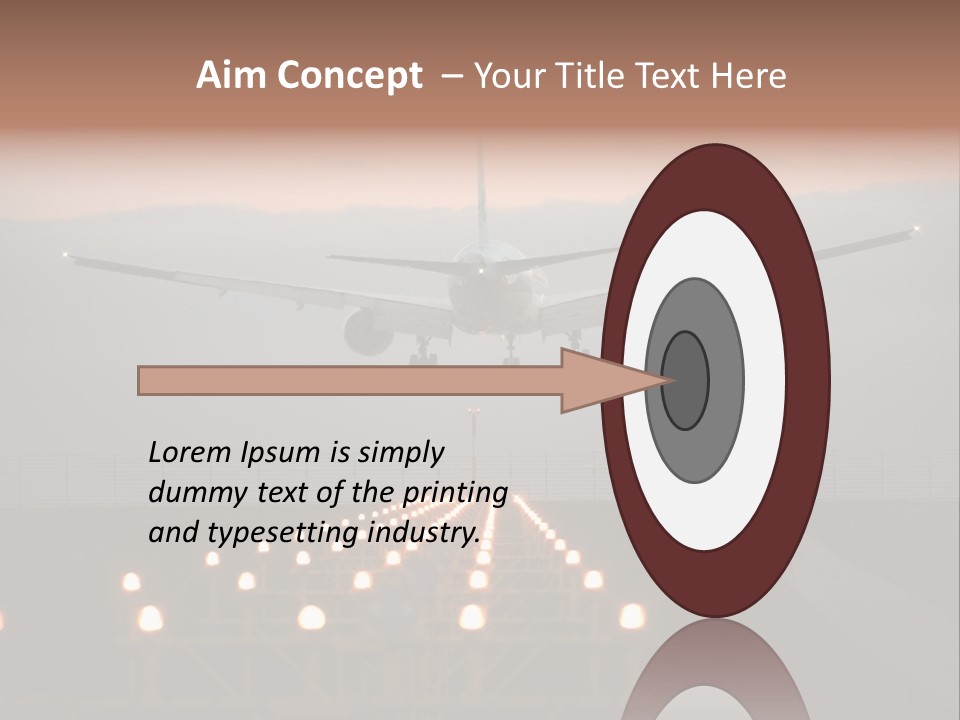 Plane Descending Landing PowerPoint Template