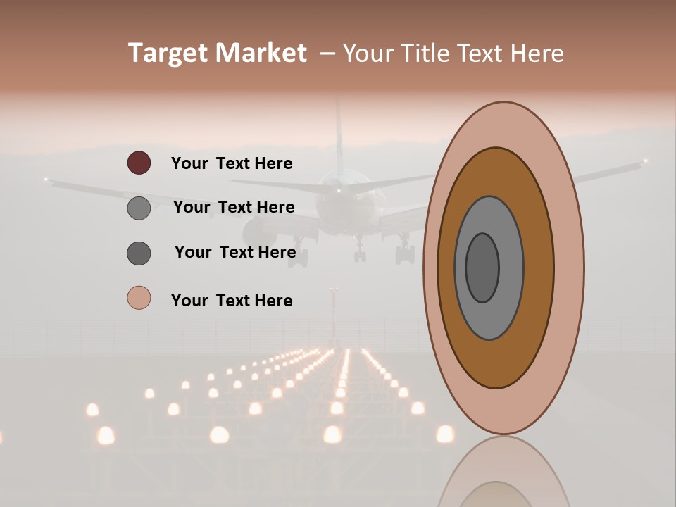 Plane Descending Landing PowerPoint Template