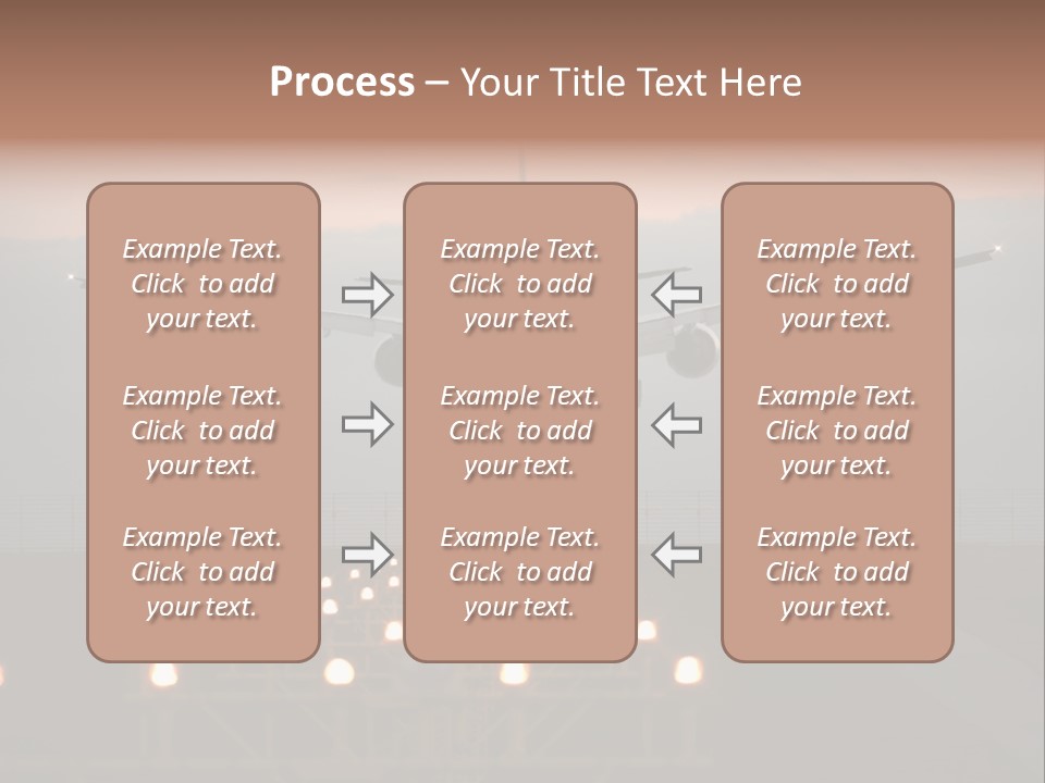 Plane Descending Landing PowerPoint Template