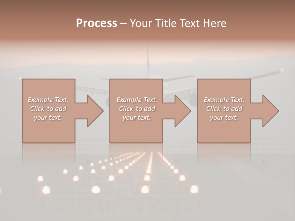 Plane Descending Landing PowerPoint Template
