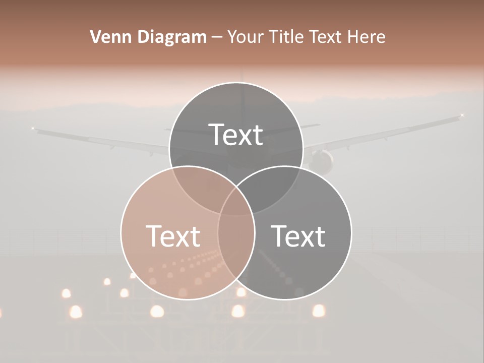 Plane Descending Landing PowerPoint Template