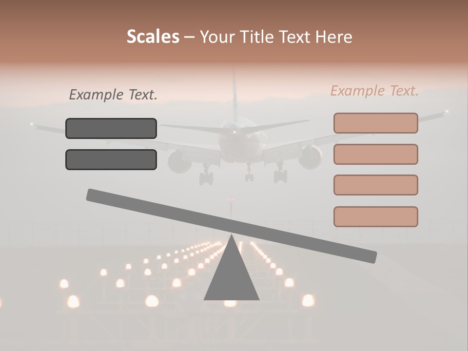 Plane Descending Landing PowerPoint Template