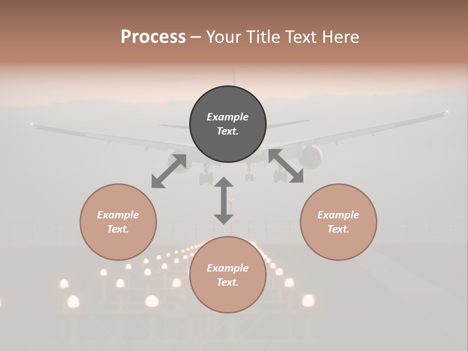 Plane Descending Landing PowerPoint Template