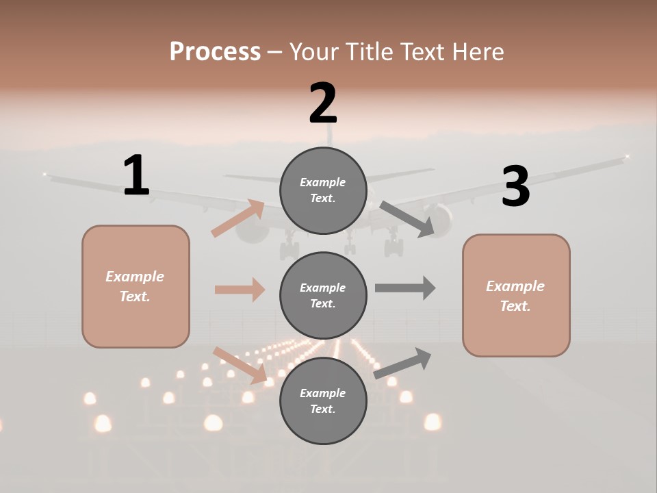 Plane Descending Landing PowerPoint Template