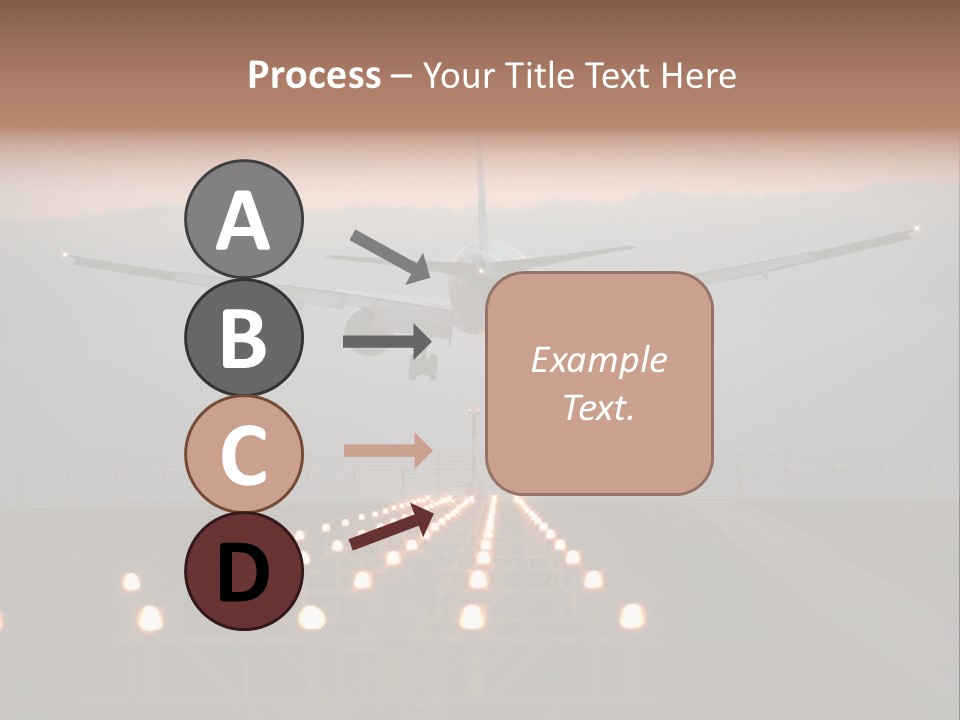 Plane Descending Landing PowerPoint Template