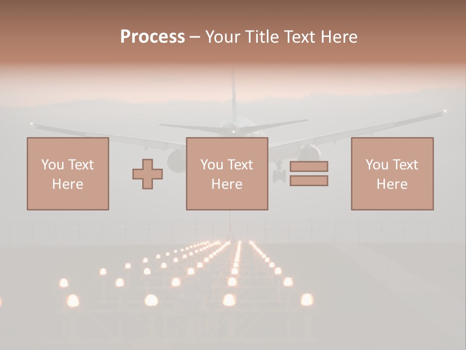 Plane Descending Landing PowerPoint Template