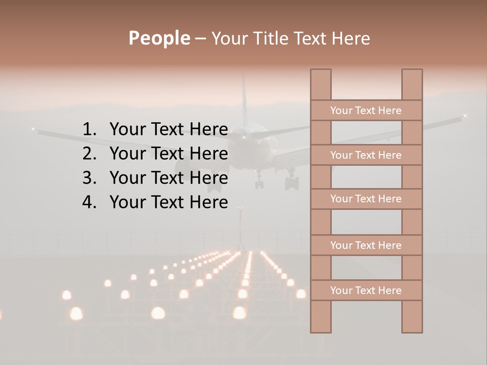 Plane Descending Landing PowerPoint Template