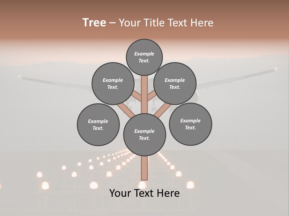 Plane Descending Landing PowerPoint Template