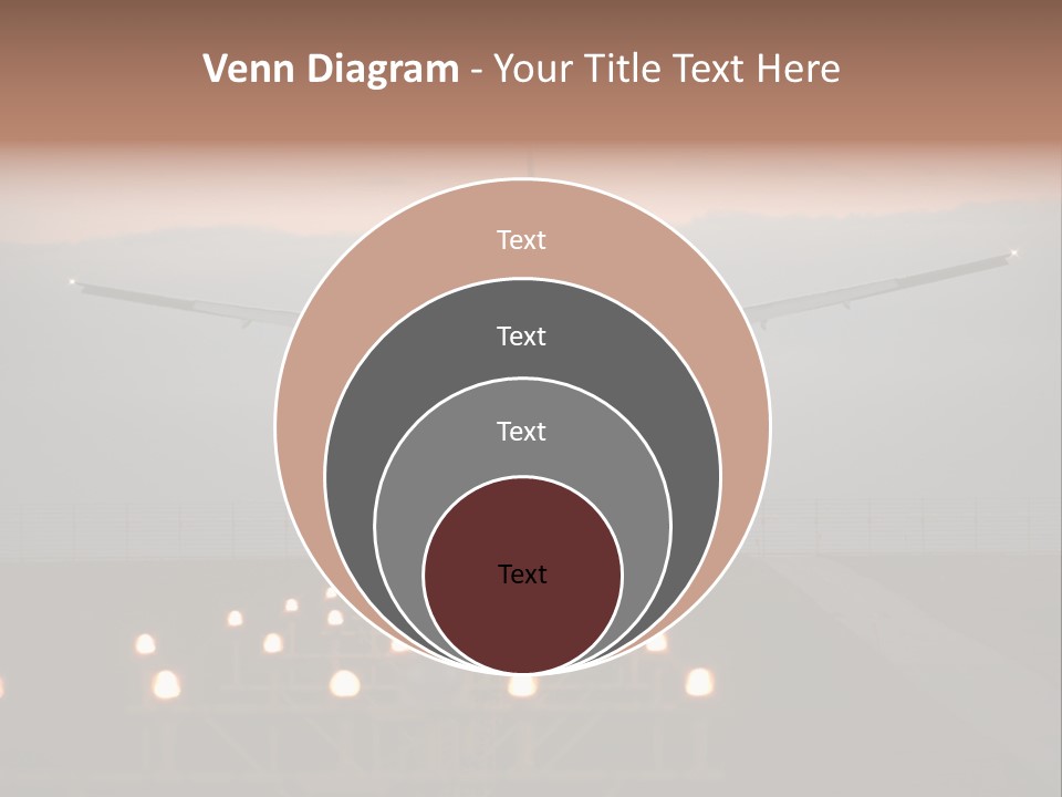 Plane Descending Landing PowerPoint Template