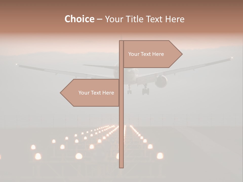 Plane Descending Landing PowerPoint Template
