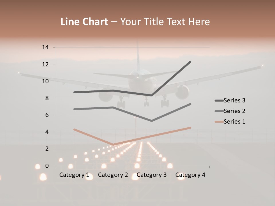 Plane Descending Landing PowerPoint Template