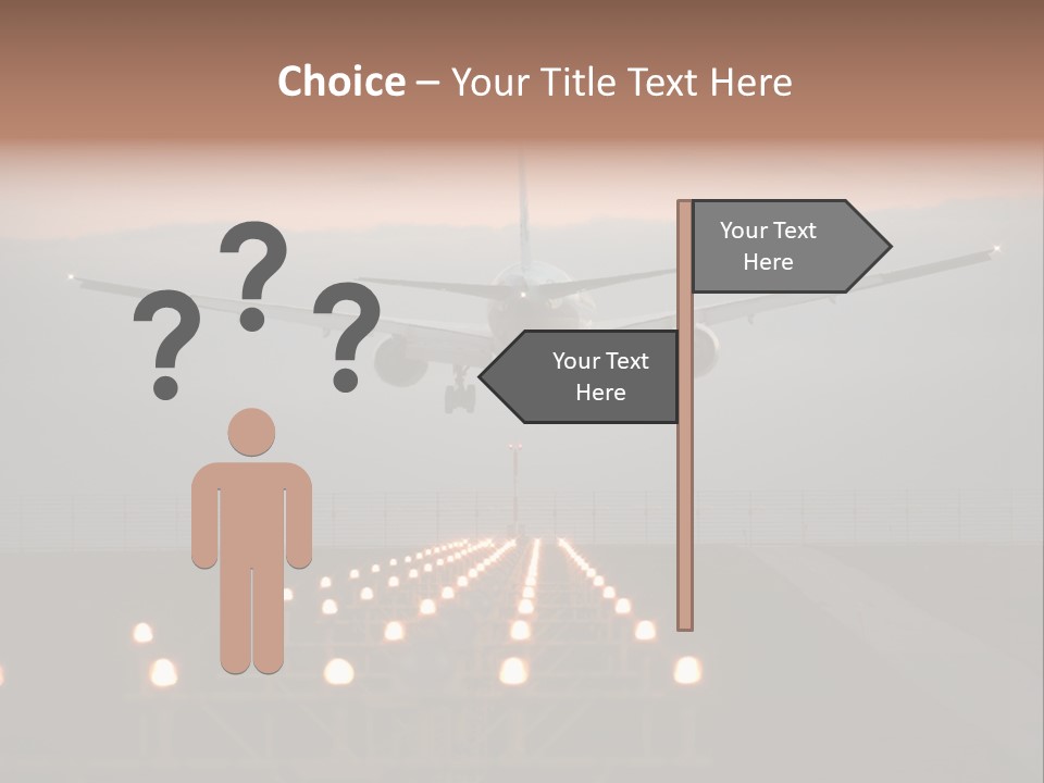 Plane Descending Landing PowerPoint Template
