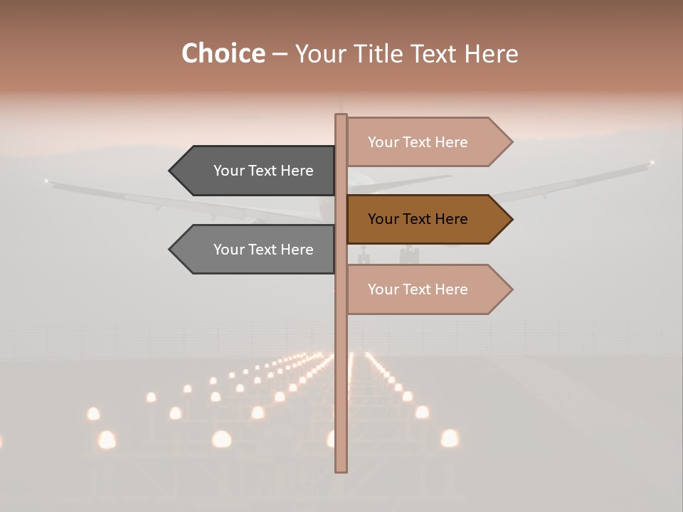 Plane Descending Landing PowerPoint Template