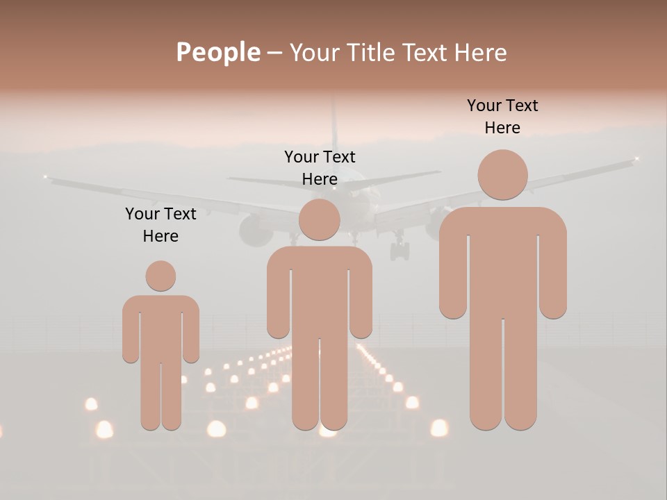 Plane Descending Landing PowerPoint Template