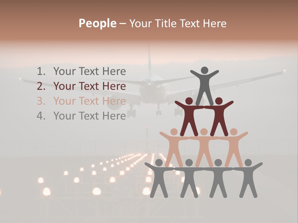Plane Descending Landing PowerPoint Template