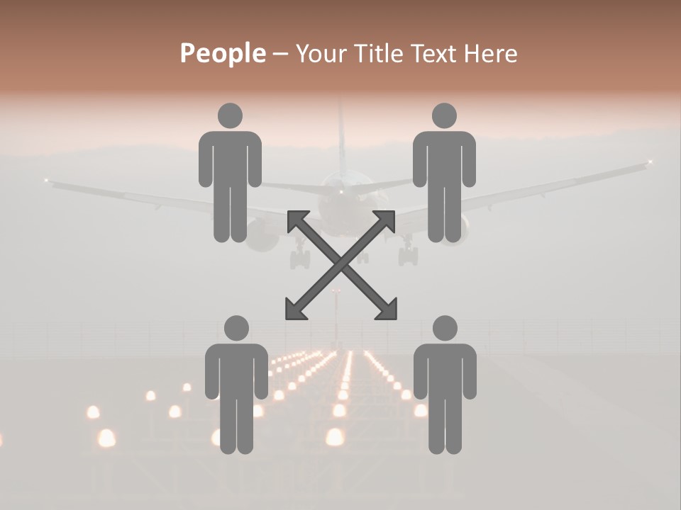 Plane Descending Landing PowerPoint Template