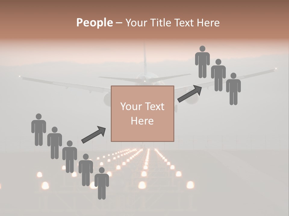 Plane Descending Landing PowerPoint Template