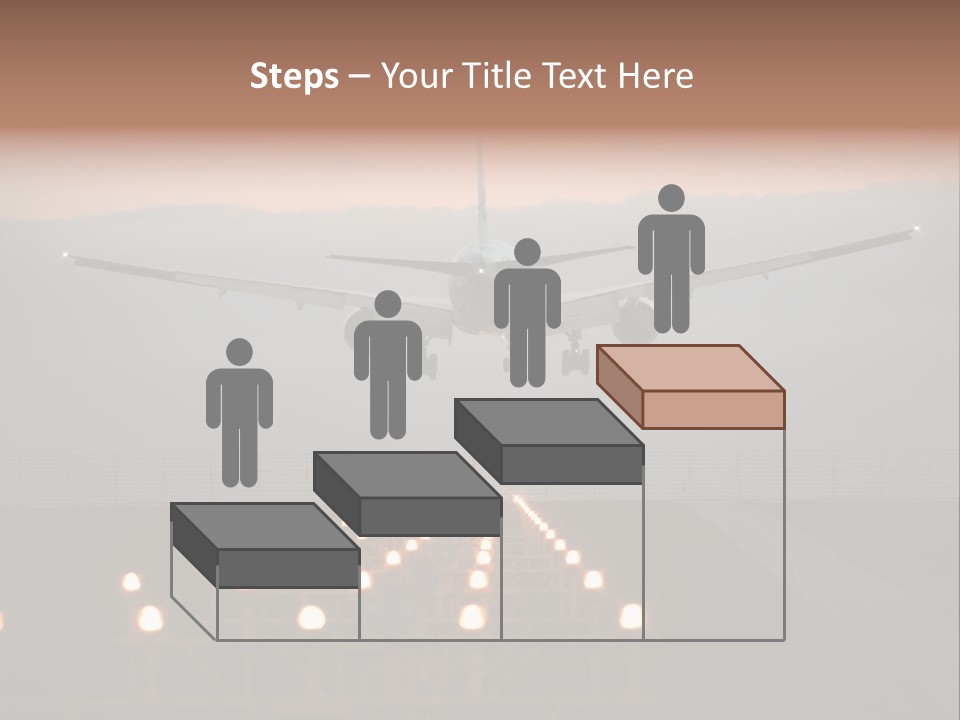 Plane Descending Landing PowerPoint Template