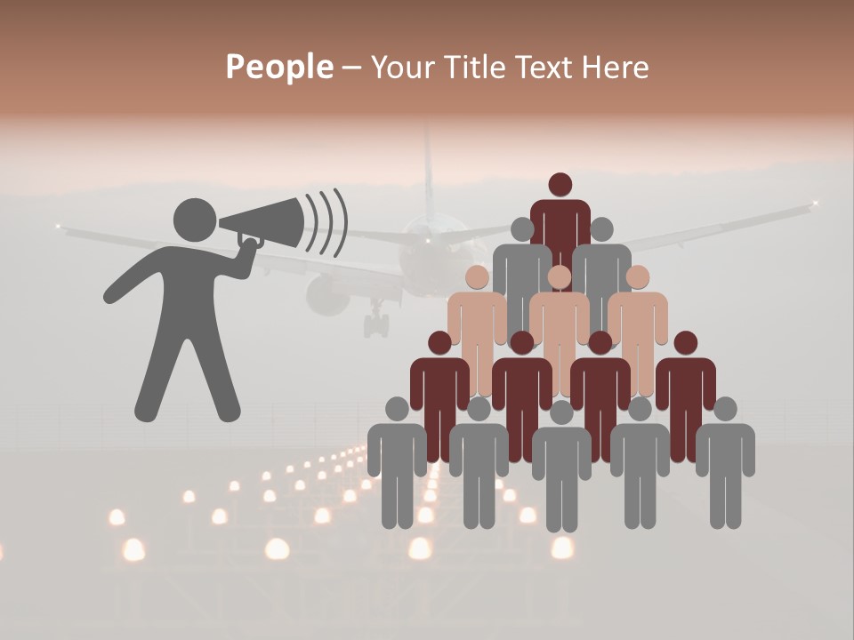 Plane Descending Landing PowerPoint Template