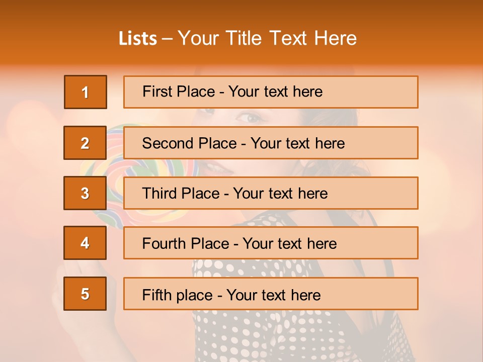 Brunette Exotic Lollipop PowerPoint Template