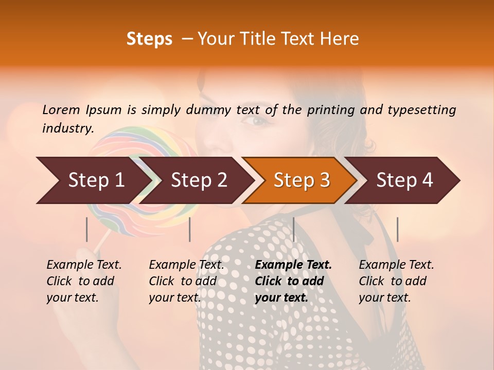 Brunette Exotic Lollipop PowerPoint Template