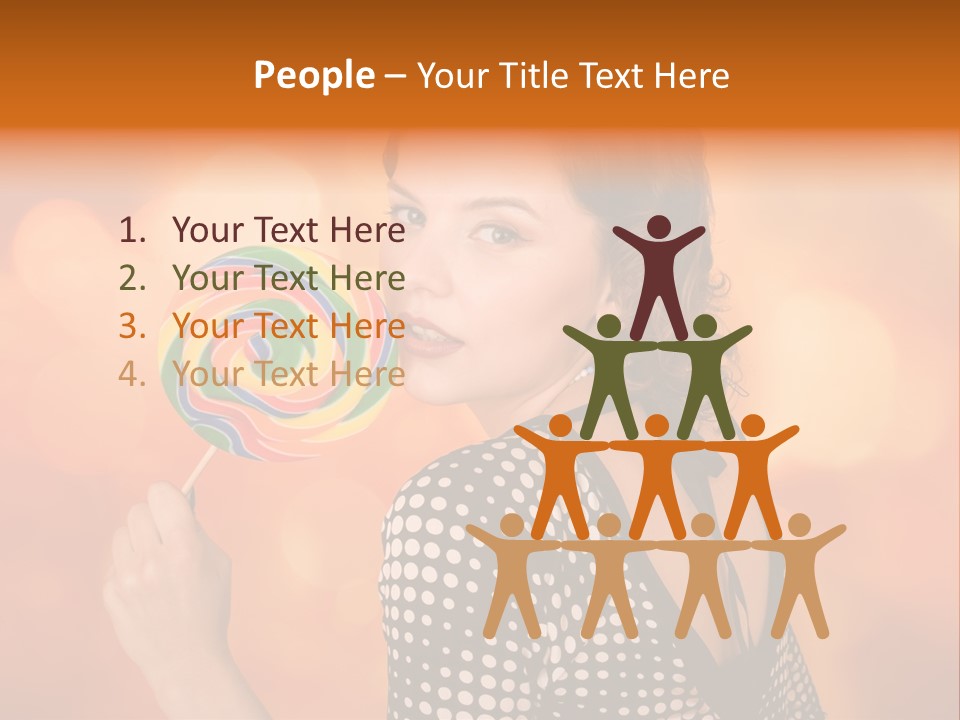 Brunette Exotic Lollipop PowerPoint Template
