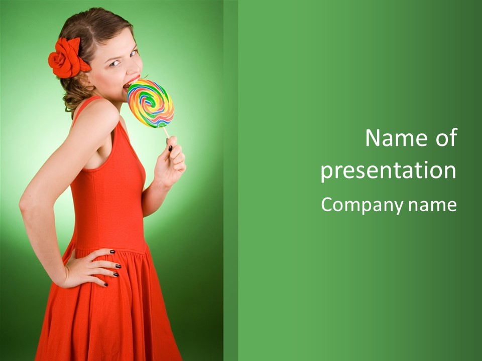 Sexy Lollipop Black PowerPoint Template